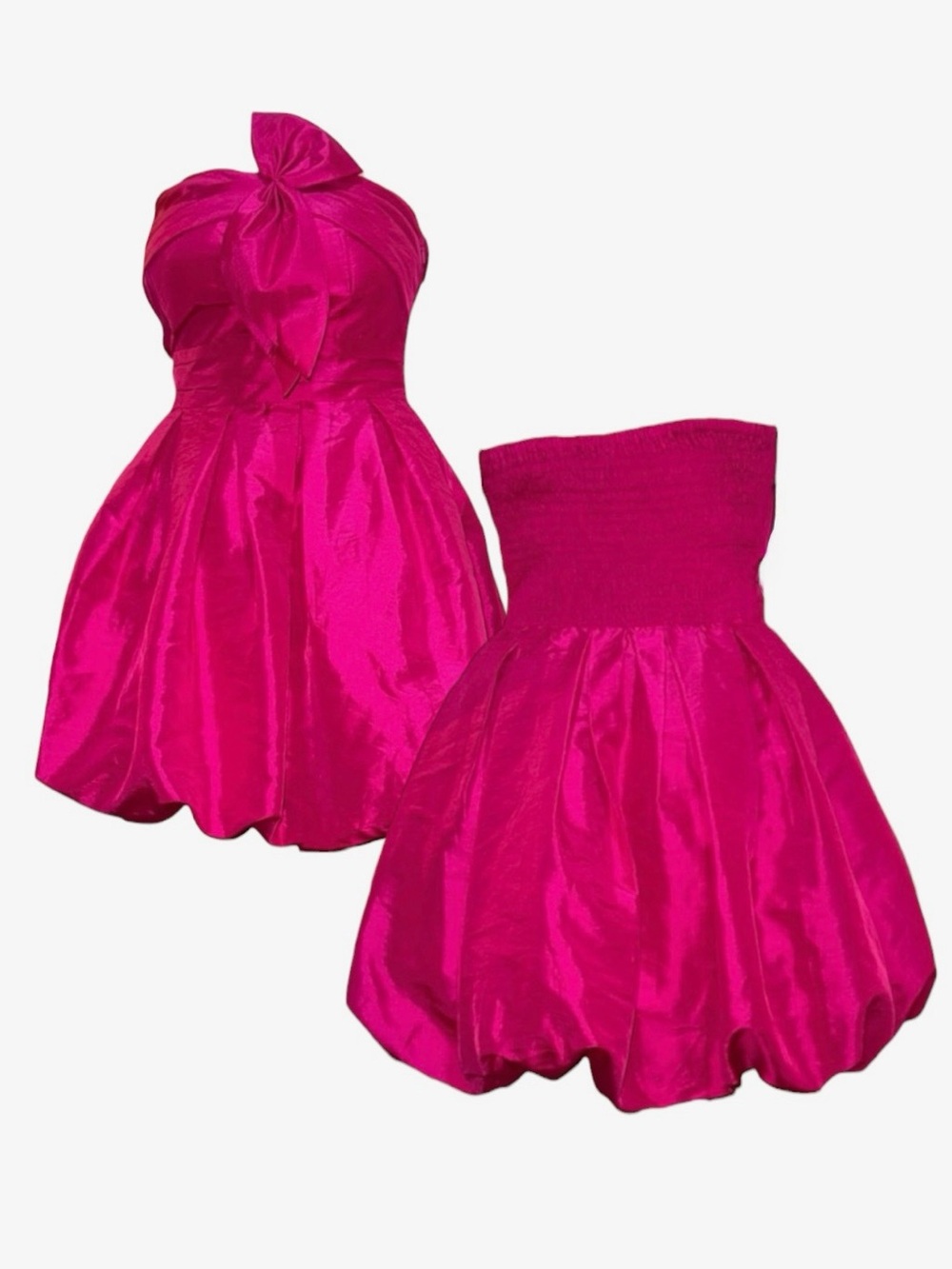 Forever 21 Strapless Hot Pink Bow Party Dress